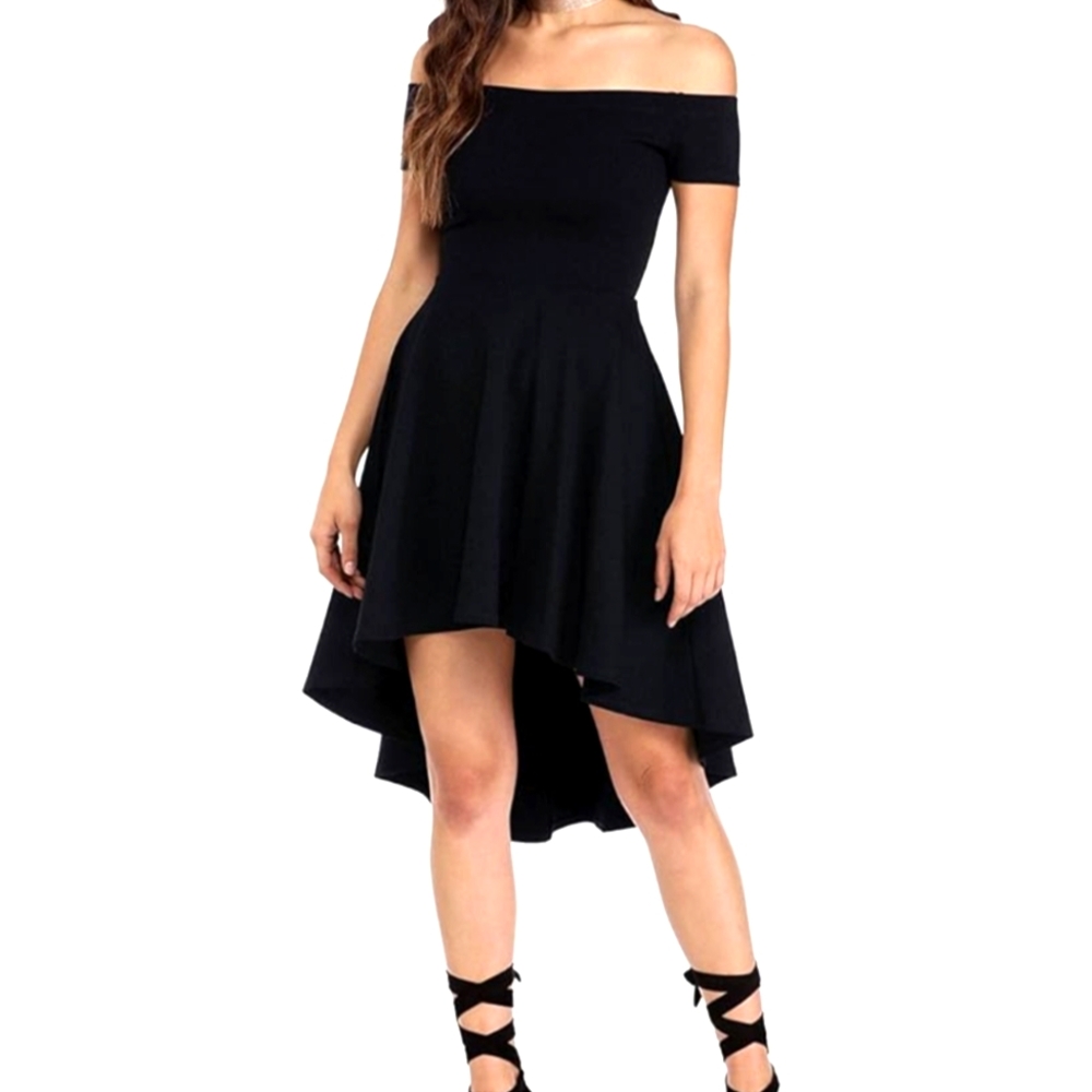Sarin Matthews | Off the shoulder | High Low | Skater Dress